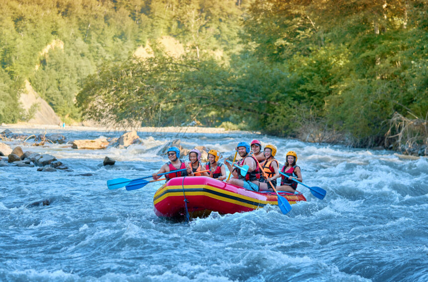 Guided white water rafting on the Kern River in Kernville, CA