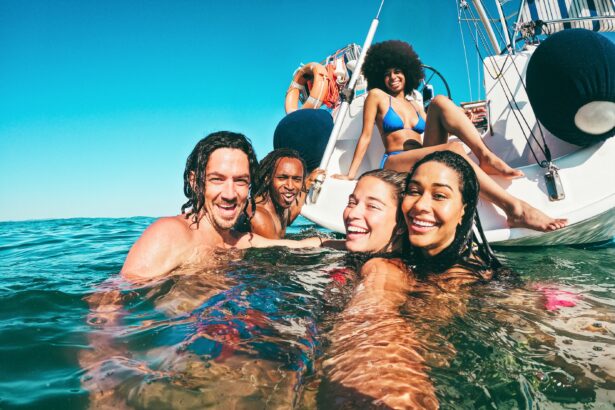 People Partying on Lake Austin on a boat