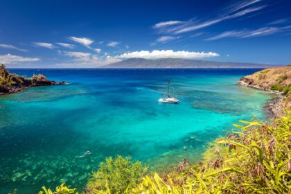 Snorkeling on a Maui Island Hop charter with Hawaii Catamaran Charters near Lahaina, Hawaii
