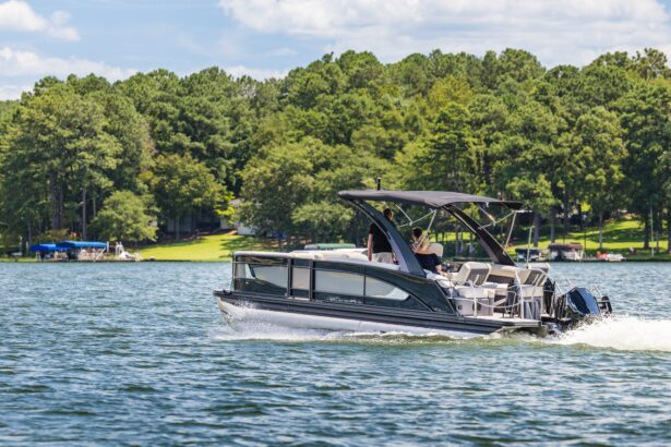 Family enjoying pontoon charter in Panama City FL with Shell Island in background
