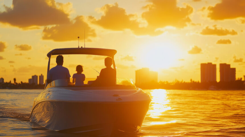 Sunset cruises in Florida Ft. Pierce over Indian River Lagoon